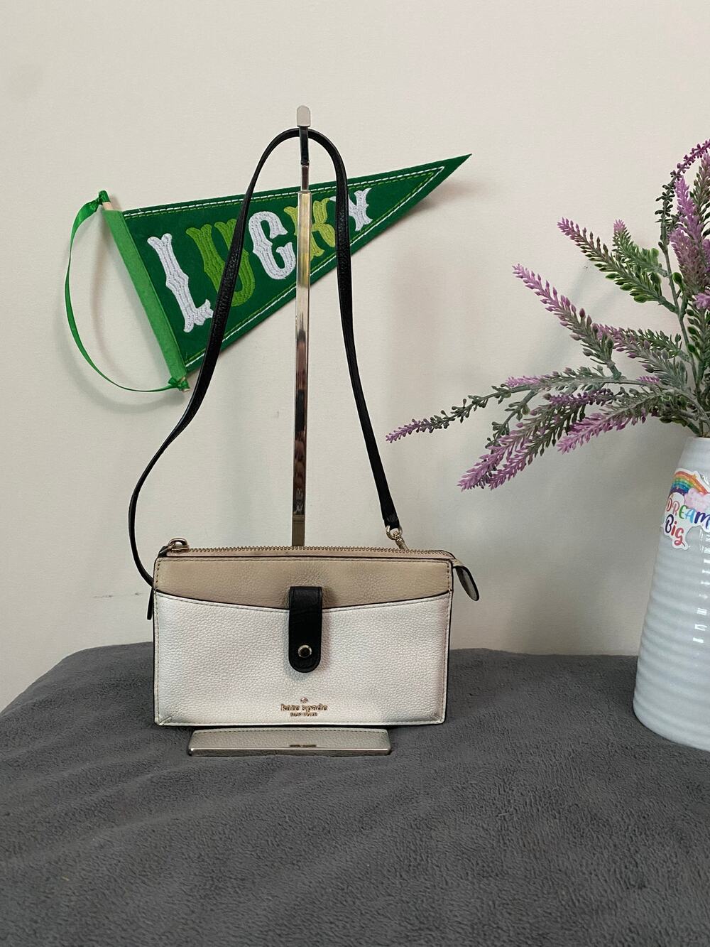 Kate Spade color block pebble crossbody clutch